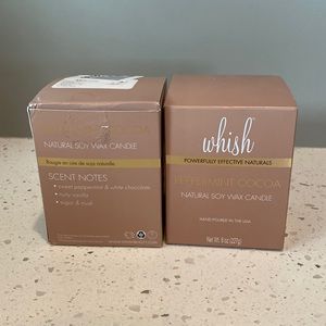 2 Whish natural soy candle peppermint cocoa